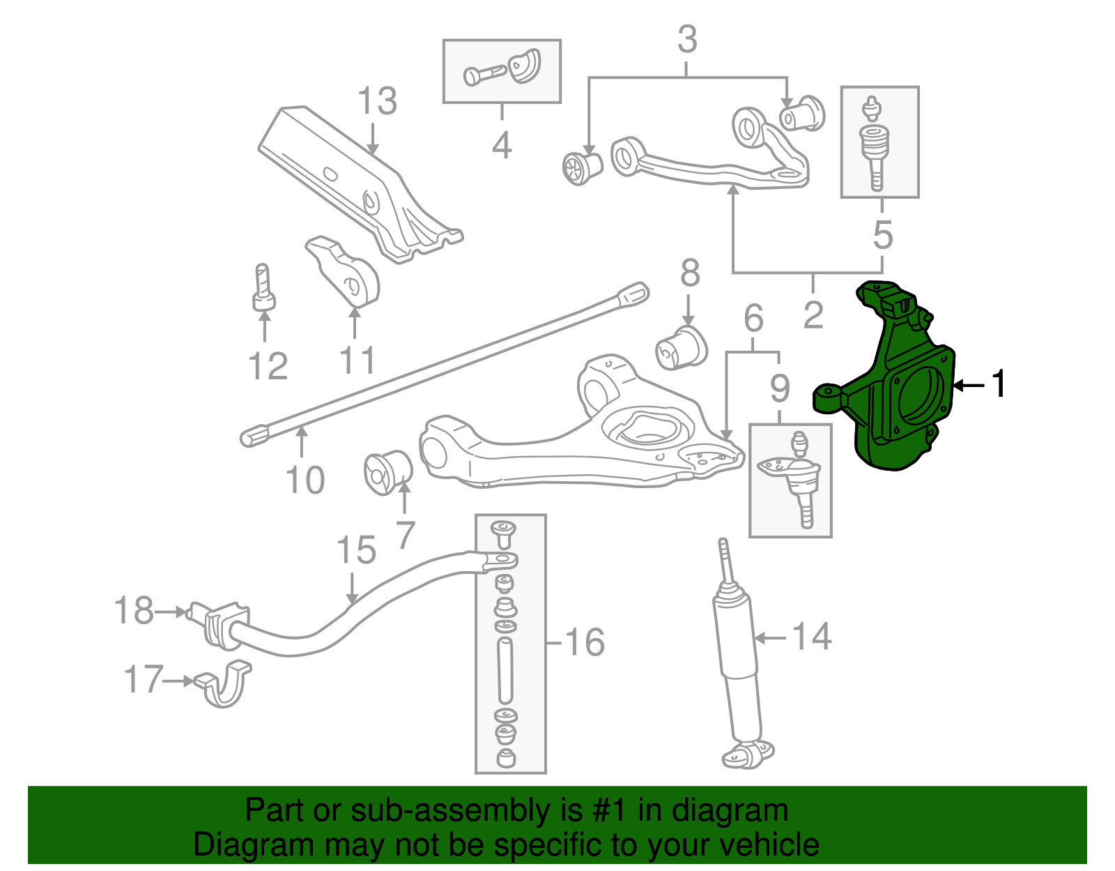 Genuine GM Passenger Side Steering Knuckle 25850471