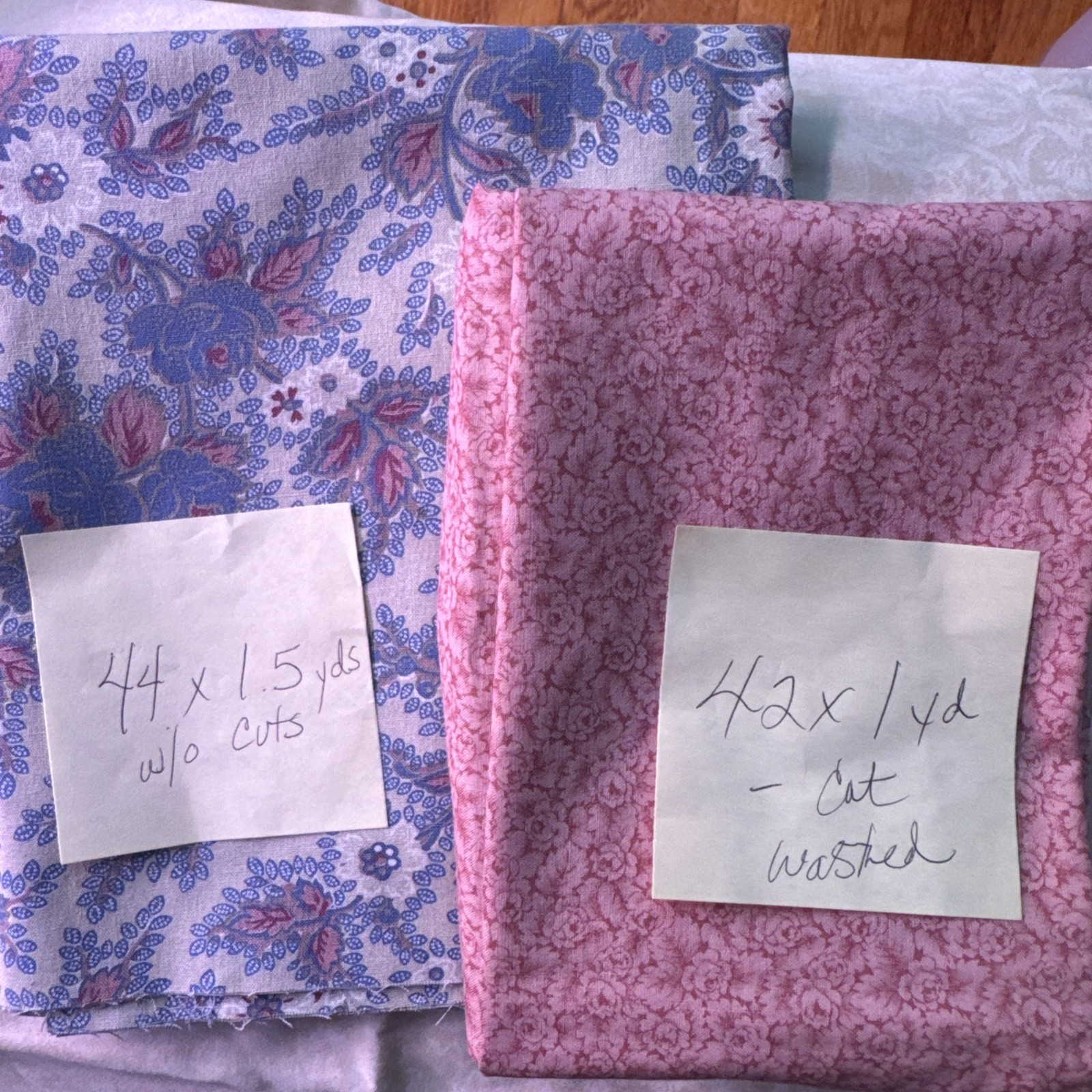 Vintage Fabric Bundle - 2 Pieces 100% Cotton Fabric Quilting Crafts