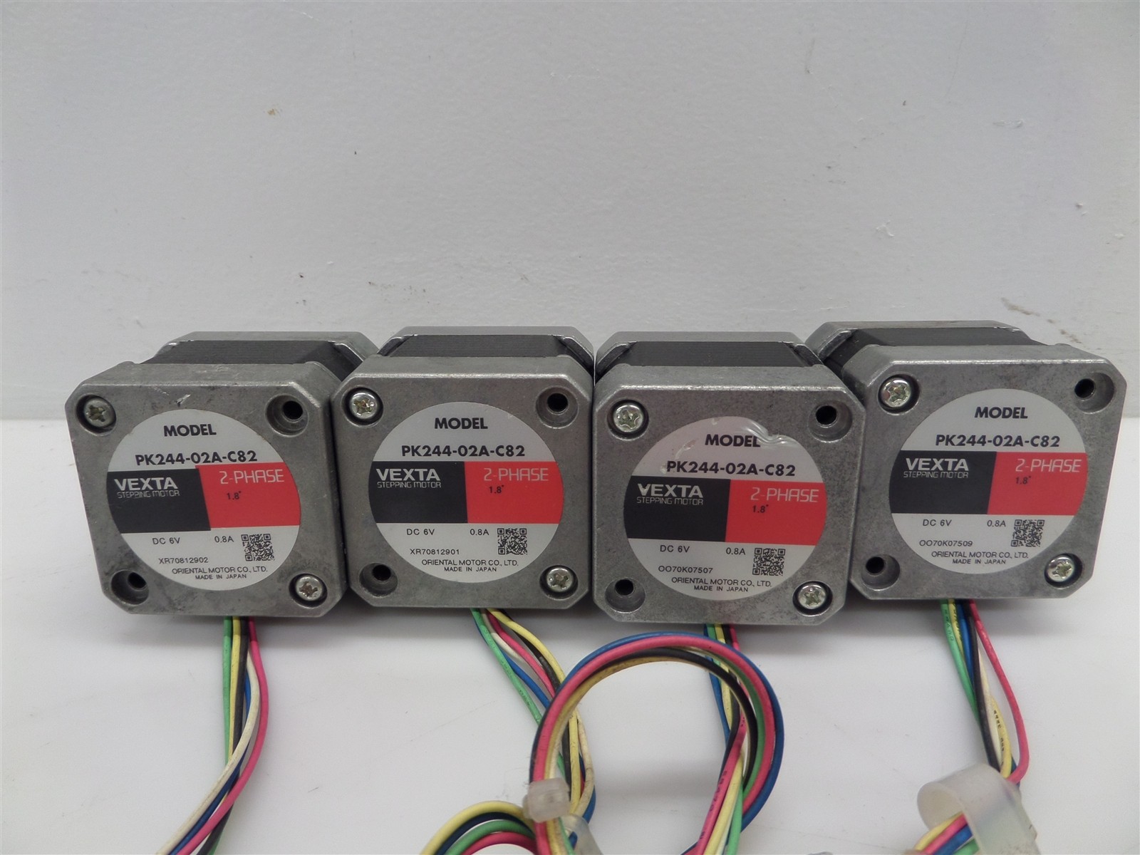 Lot Of 4 Vexta PK244-02A-C82 2-Phase 1.8°/STEP Stepping Motor