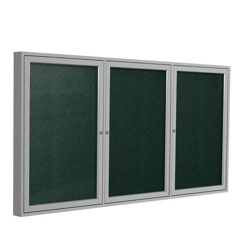 Ghent's Vinyl 48" x 72" 3 Door Enclosed Bulletin Board in Black