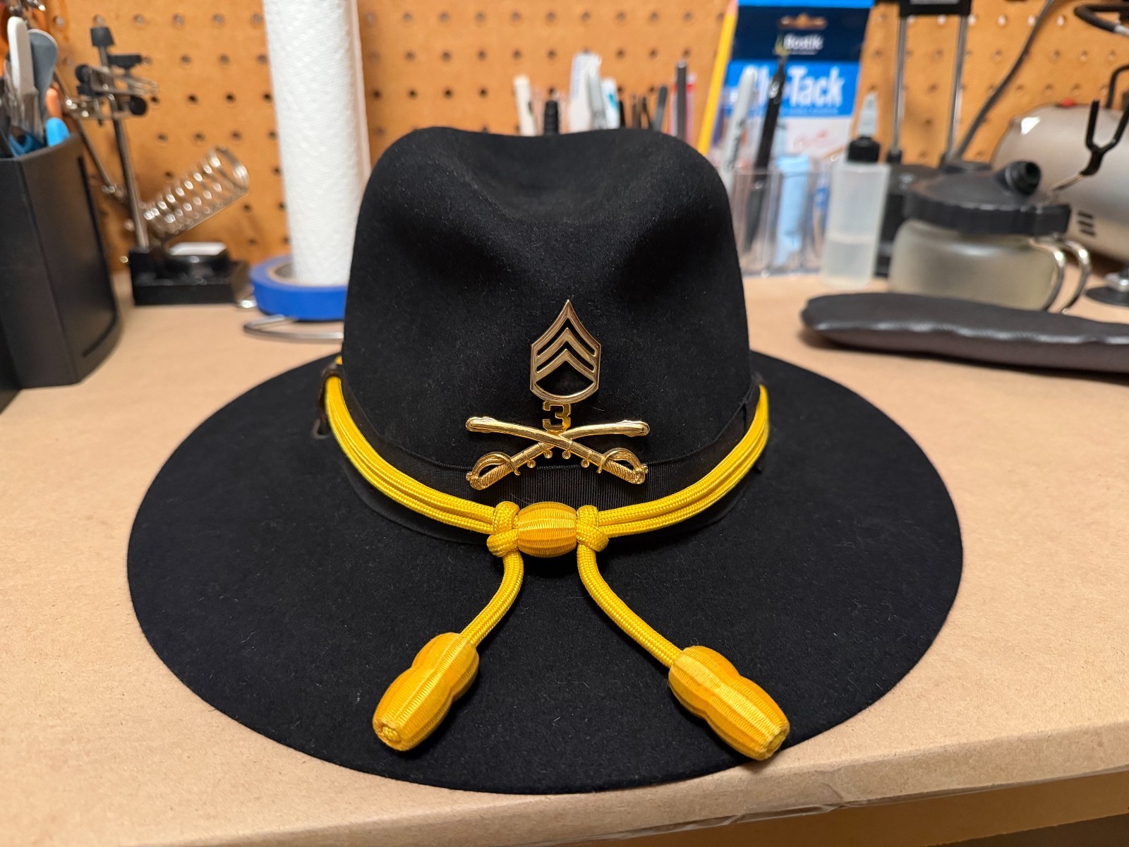 Authentic Stetson 3rd Cavalry Regiment Sergeant Cav Hat – Size 7 1/8 Yellow Cord