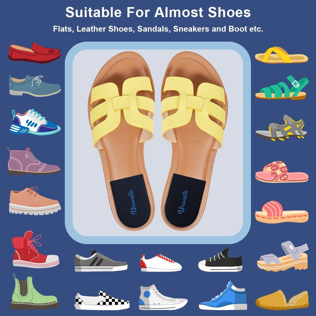 3 Layers Adjustable Supination & Over-Pronation Corrective Shoe Inserts, Medial