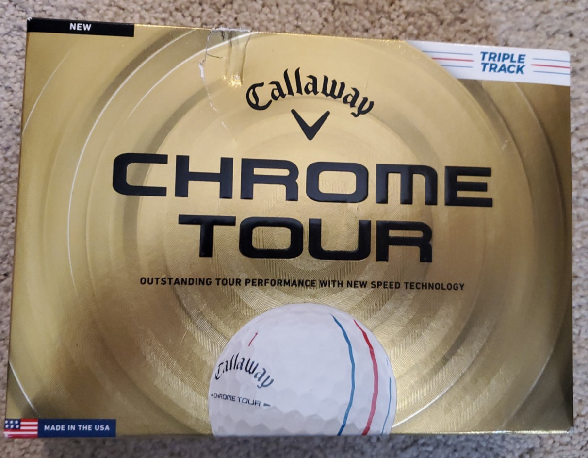 2026 Callaway Chrome Tour Triple Track White Dozen Golf Ball