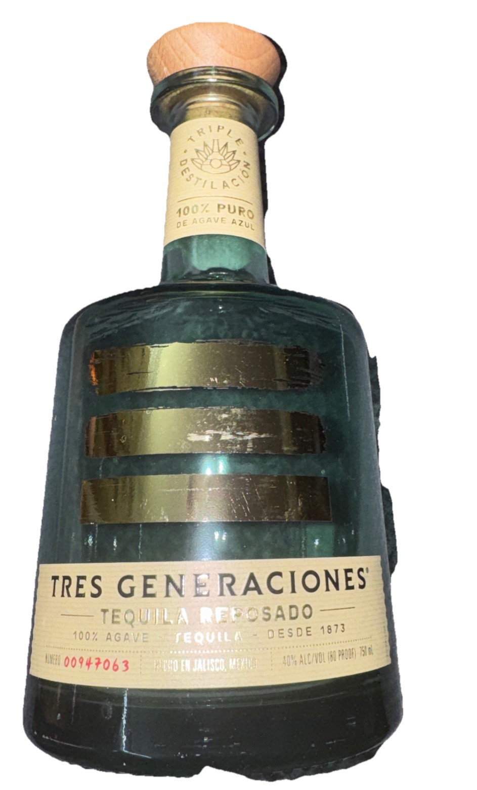 Tres Generaciones Tequila Reposado 750ML Empty Bottle Collectible