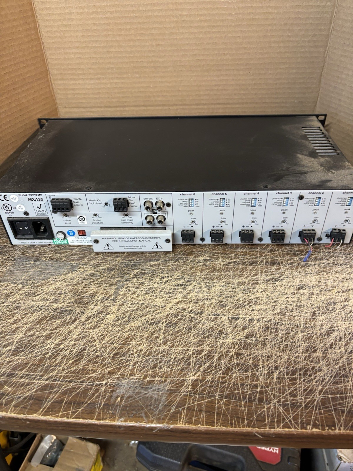 BiAmp MXA35 6-Channel Power Amplifier w/ HD Power Cord bs8