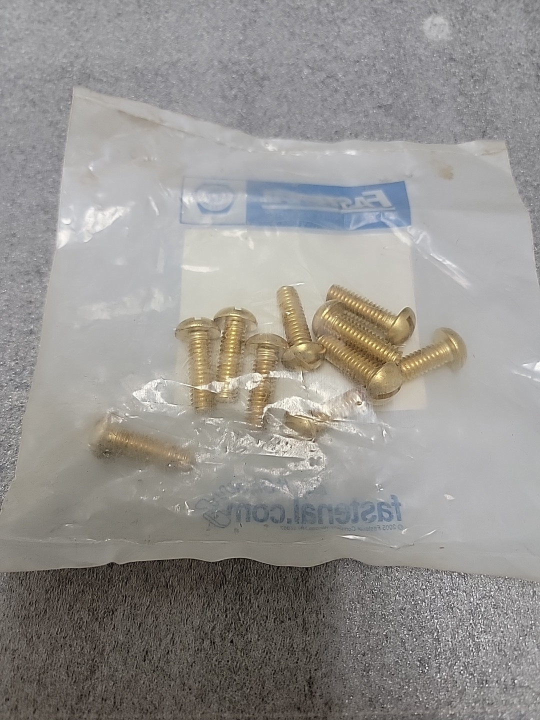 5/16-18 x 1" Brass Round Head Slotted Machine Screw; Qty 10