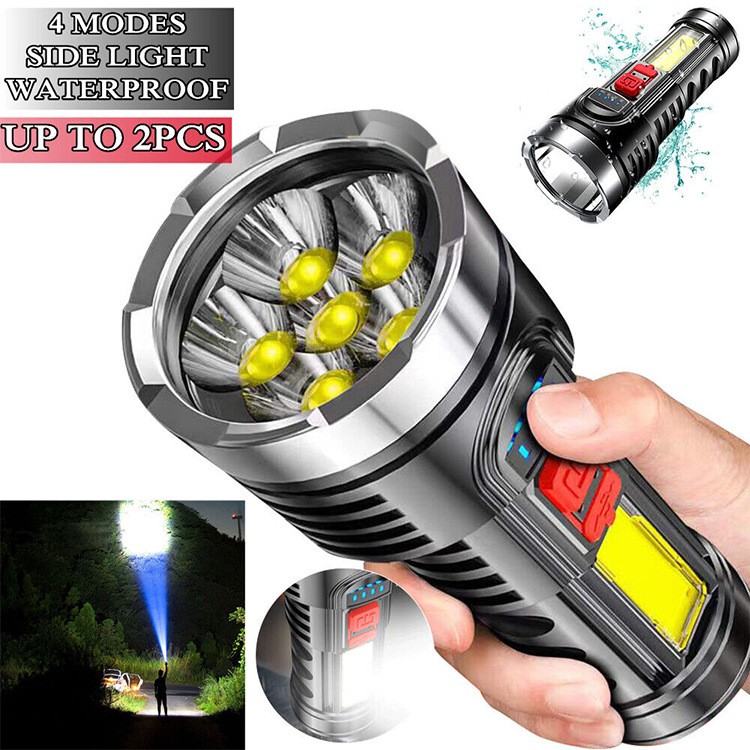350000000 Lumen Super Bright LED Tactical Flashlight Rechargeable LED Work Torch