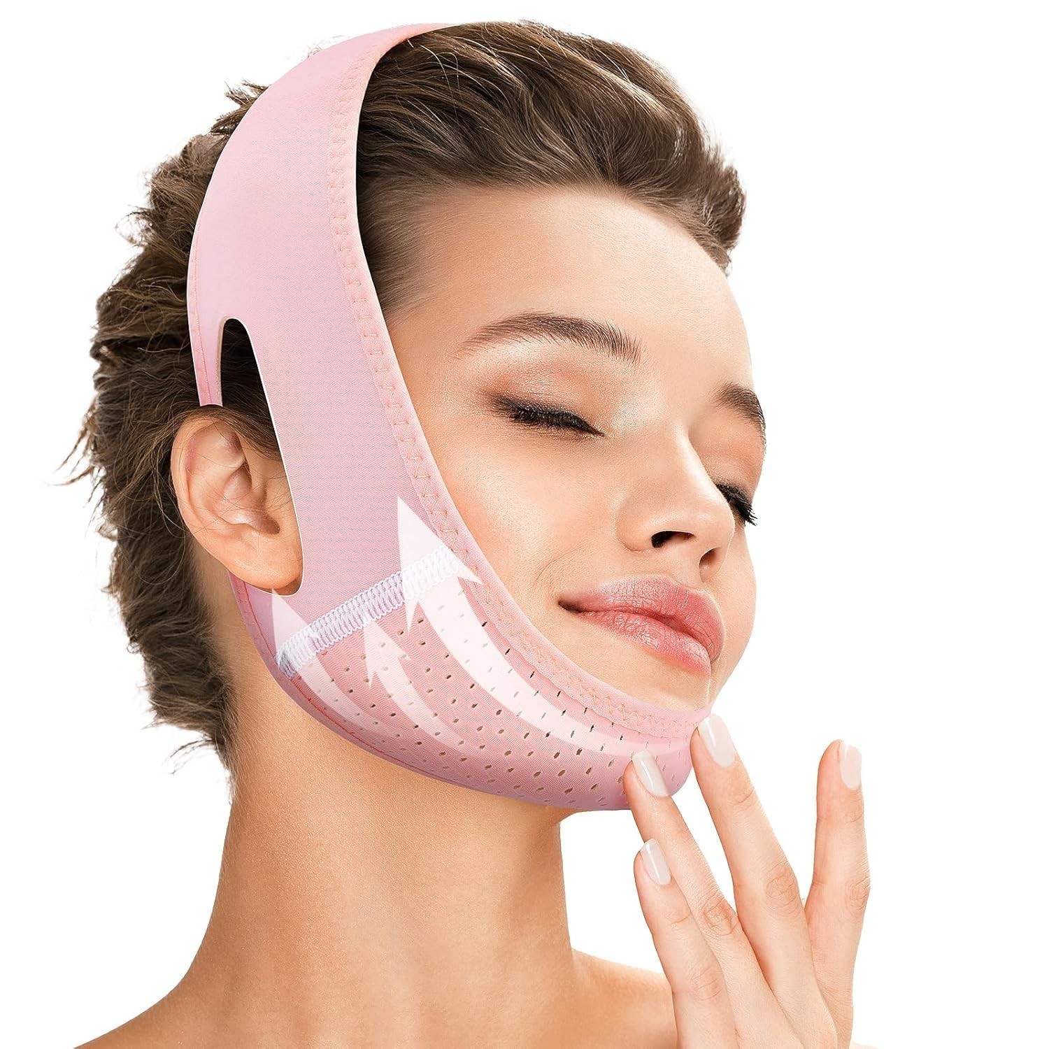 Mascarilla Reutilizable de Línea V con Correa para la Barbilla para Dormir, Lift
