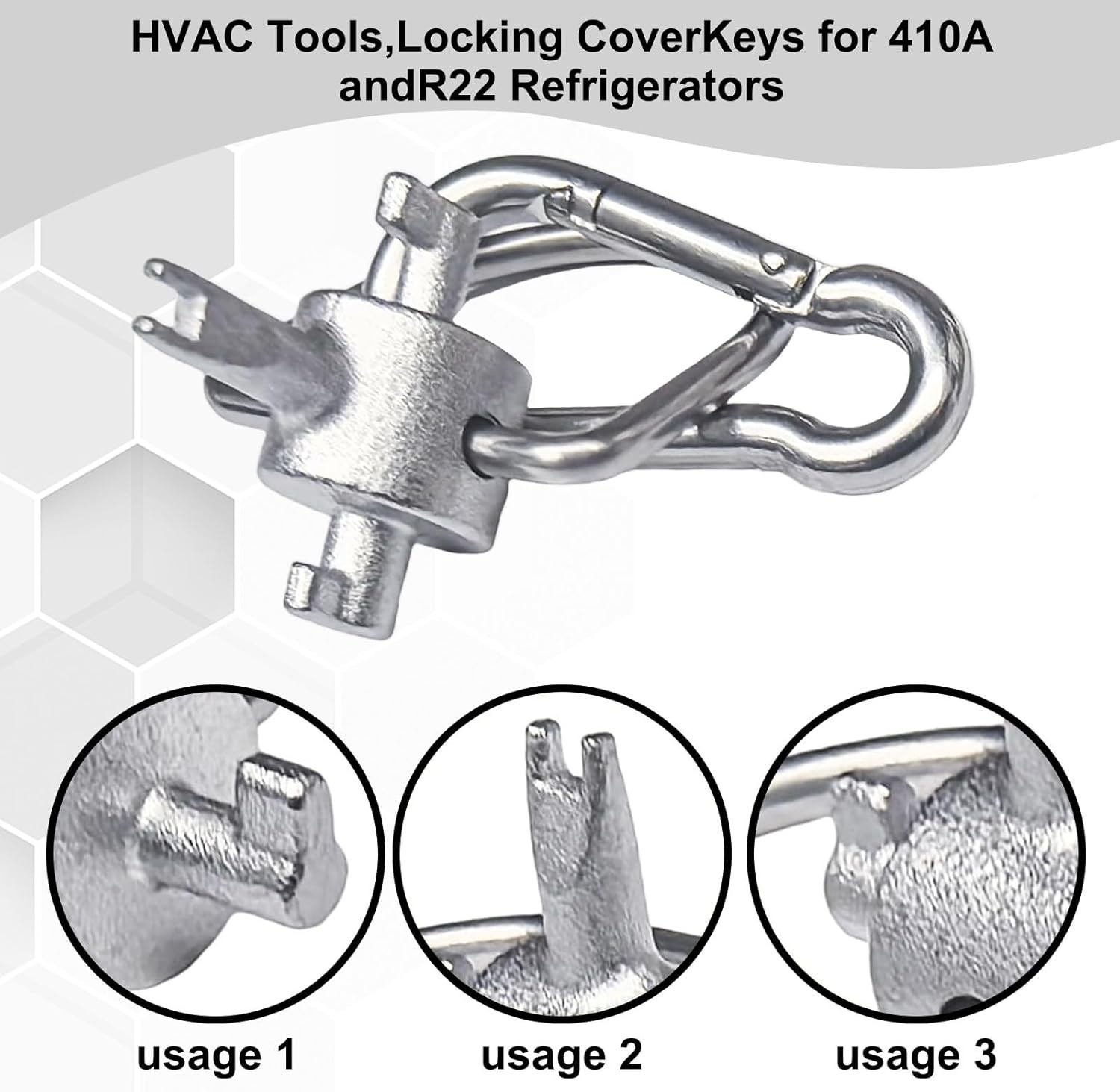 Tools, Universal Locking Cap Key for 410A and R22 Refrigerant, Tamper-Proof Mult