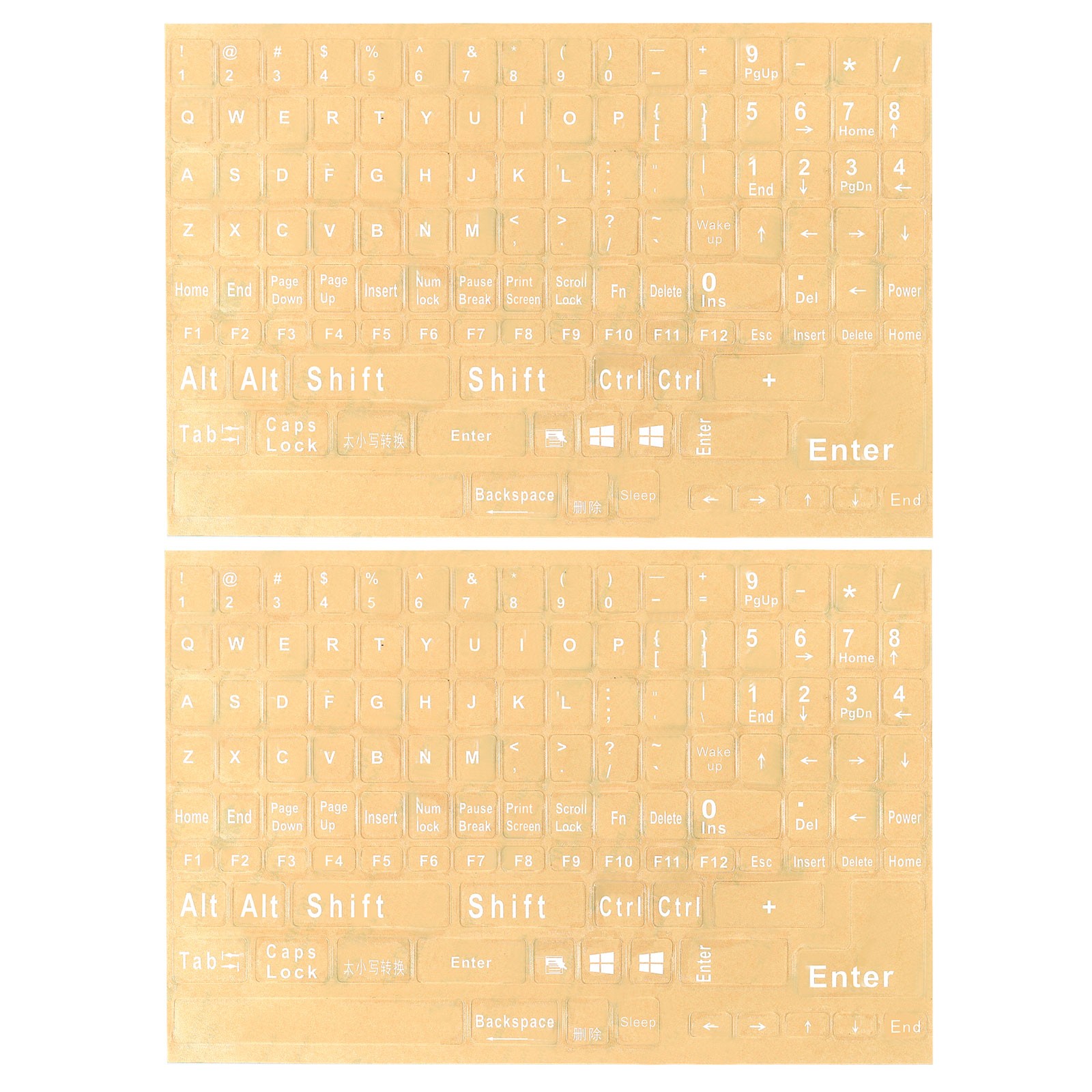 English Stickers, 2pcs Cover Style 6, Clear Background White Lettering