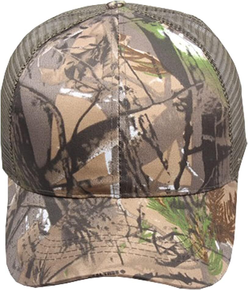 Foetest Adjustable Baseball Cap Camouflage Mesh Hat One Size, Camouflage-1