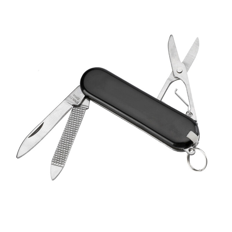 Multi-Function Army Knife - Black Mini Multi-Tool, Pocket Knife with Scissors