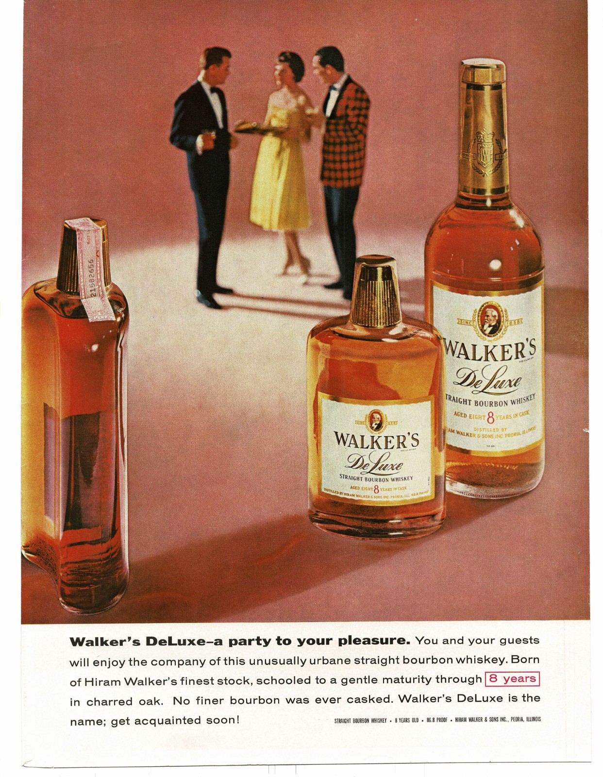 1959 Walker's Deluxe Bourbon Whiskey Vintage Print Ad 2