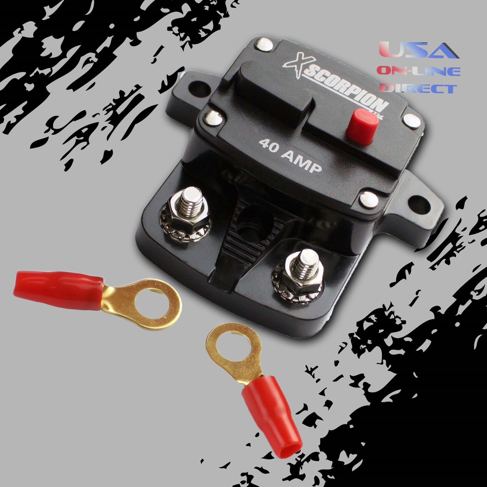 40 AMP IN-LINE POWER MARINE RATED CIRCUIT BREAKER REPLACES FUSE HOLDER 12Volt