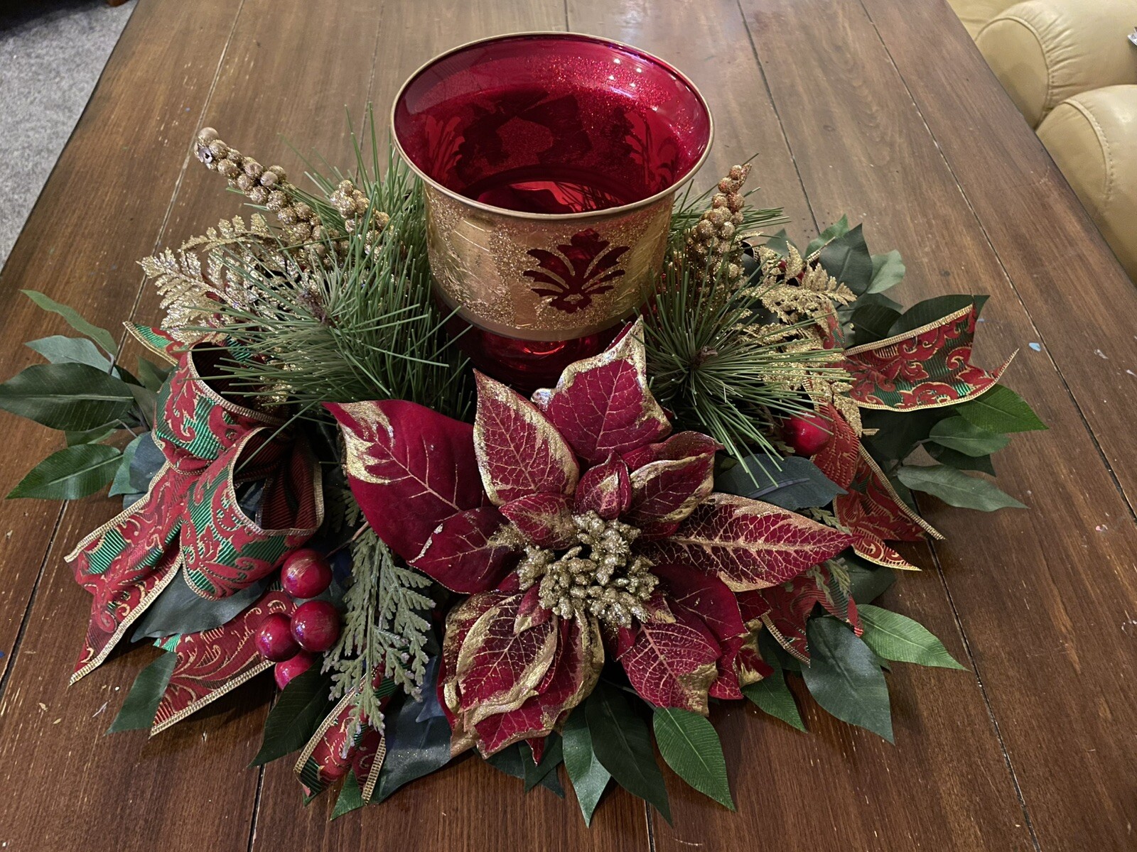 Christmas Candle Holder Table Centerpiese