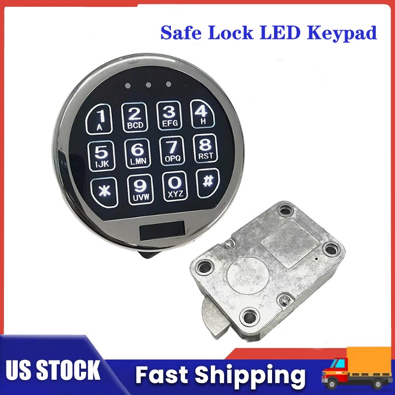 Electronic Safe Lock Replacement, Digital Keypad With Swing Bolt for Safe Boxes