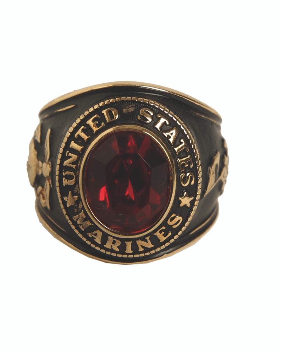 United States US Marines Style Ring Military Rings Gold Color Stainless NEW