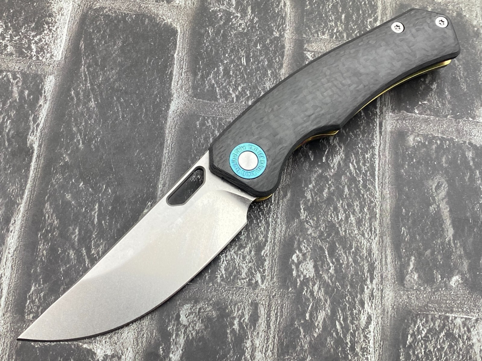 TwoSun TS457-M390-Color Folding Knives M390 Blade TC4 Titanium Carbon Fiber Hand
