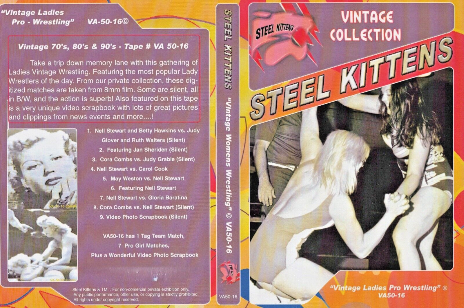 VTG Pro Women's Wrestling Movies DVD 50's-60's Stewart, Hawkins, Glover +