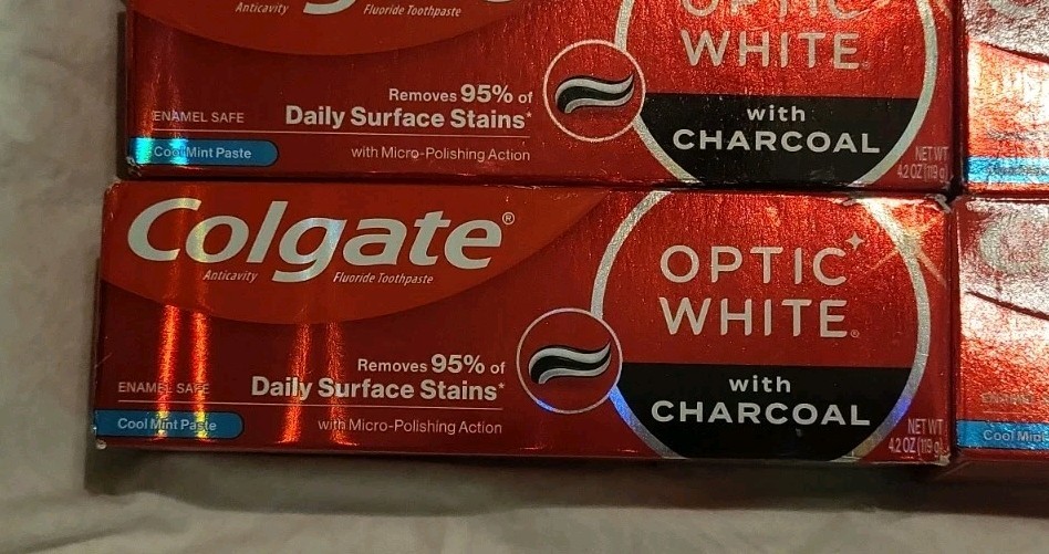 6 Colgate Optic White With Charcoal Cool Mint Toothpaste 4.2oz -EXP: 6/27+
