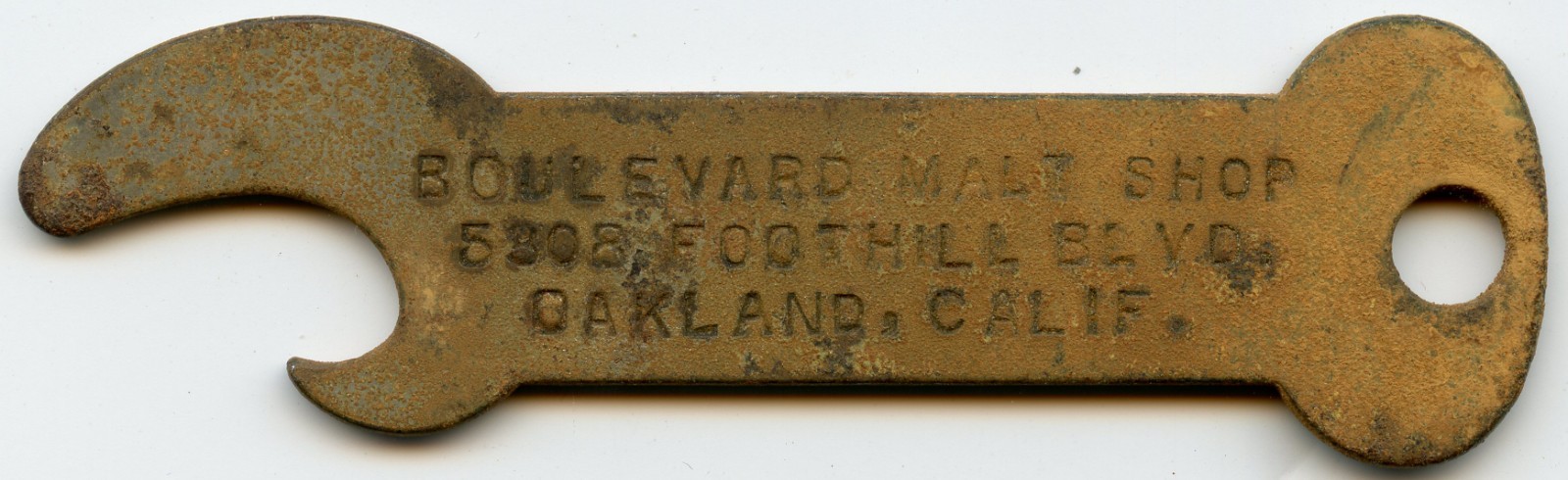 Oakland, California CA Boulevard Malt Shop Foothill Blvd. Bottle Opener