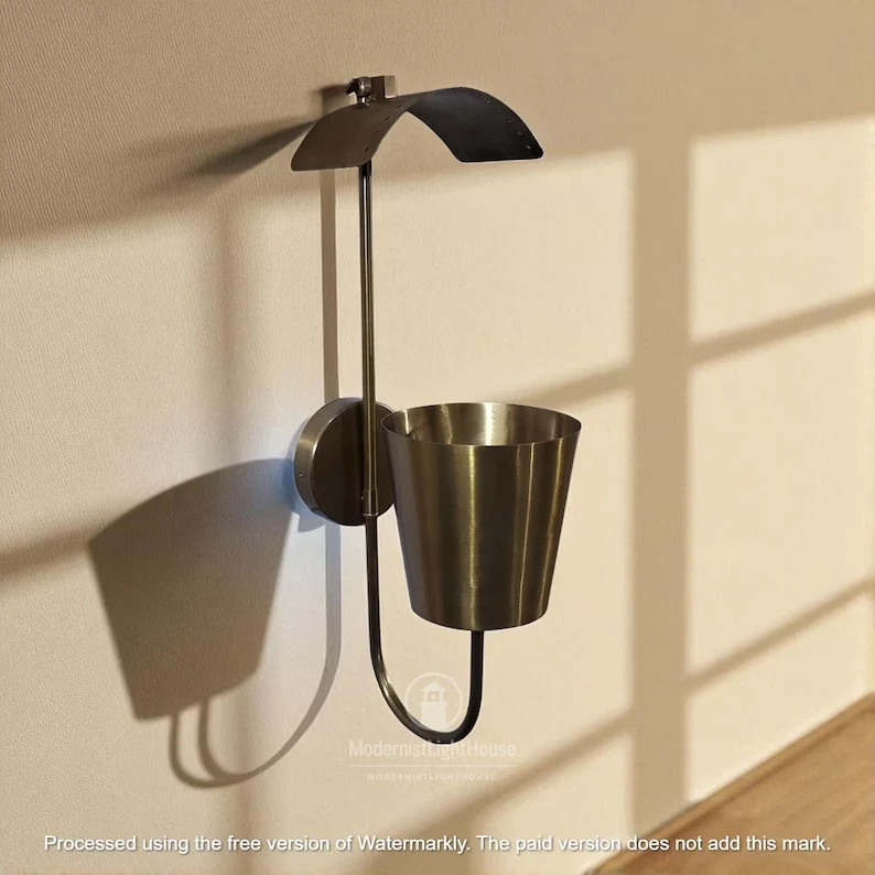Italian Style Stilnovo Brass Wall Scone MidCentury Modern Wall Lamp X-mass Gift