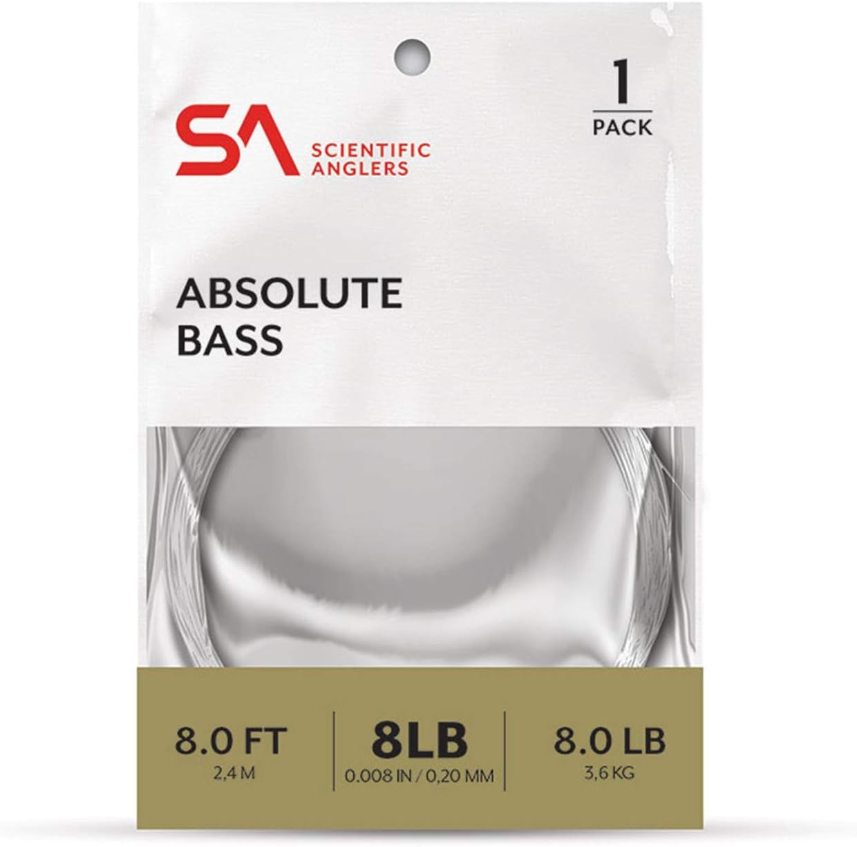 Scientific Anglers Absolute Bass Leader 8lb, Transparent