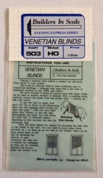 Builders-in-Scale 503 HO Scale Venetian Blinds Building Detail Parts (Pack of 6)