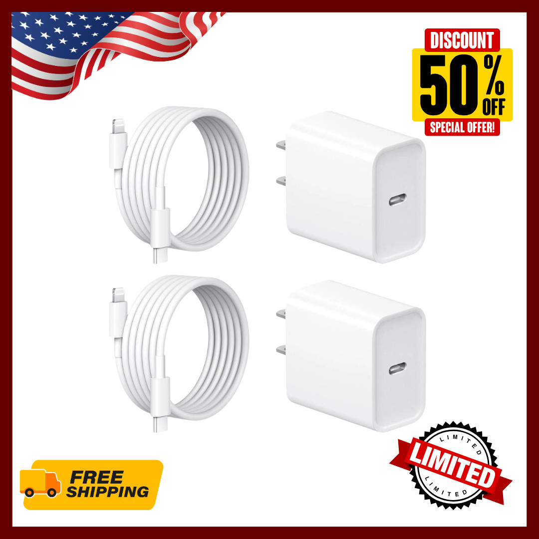 2 Original Carga Rapida USB-C De 20W Cargador Para iPhone 14 13 11 12 Pro Max XS