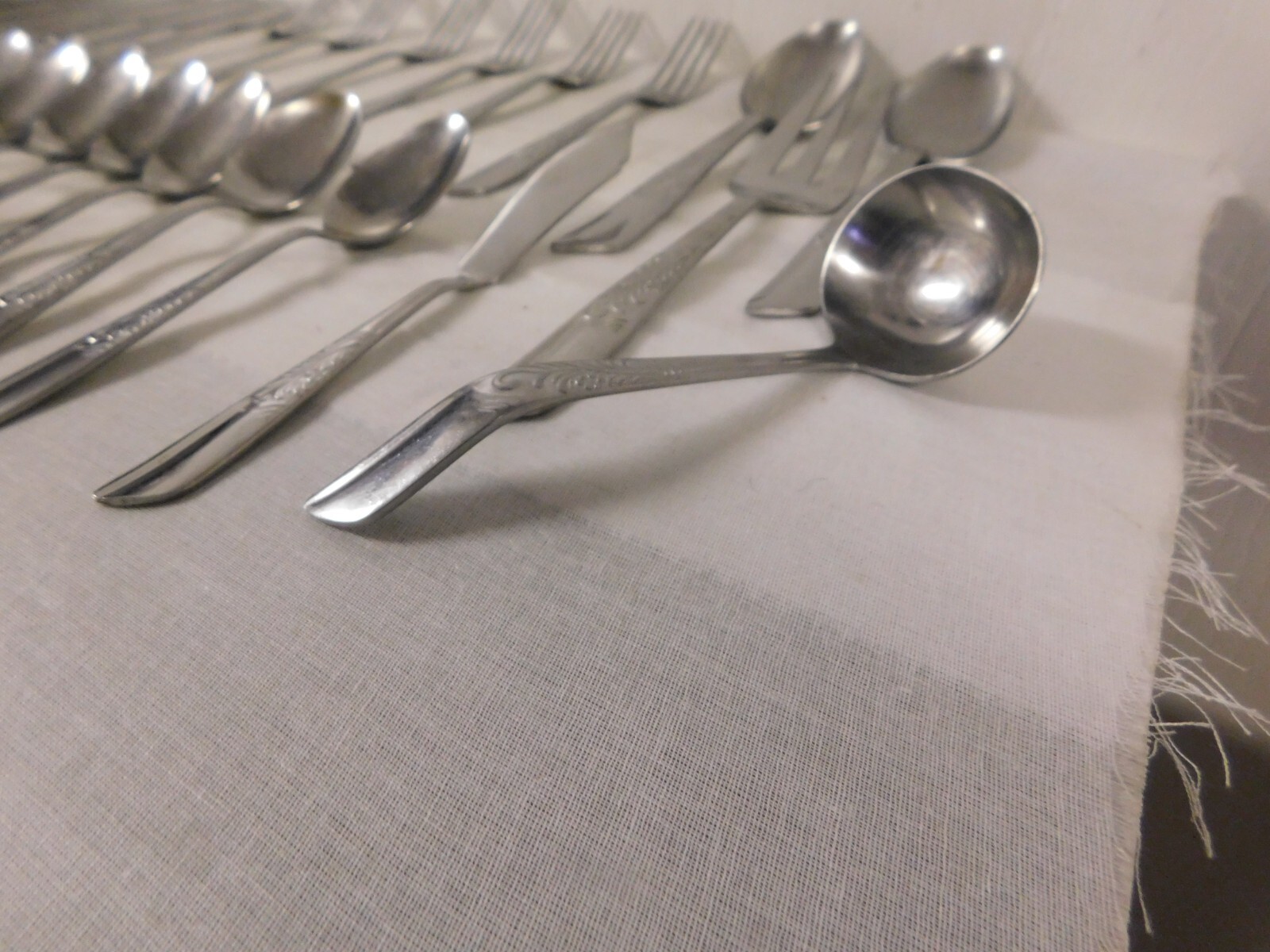 N. S. Co National Stainless Flatware Set Japan Scroll Pattern