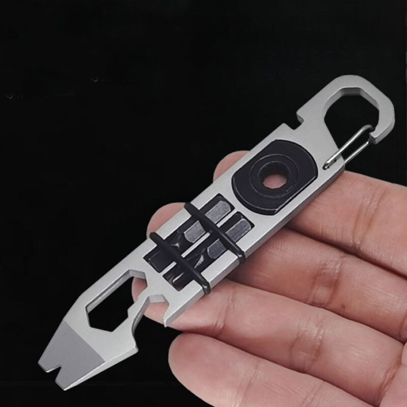 EDC Stainless Steel Keychain Pocket Pry Bar Crowbar Opener Outdoor Multi Tools