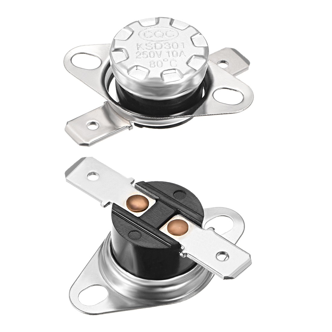 Temperature Control Switch, Thermostat 80°C 10A N.C 6.3mm Pin 2pcs
