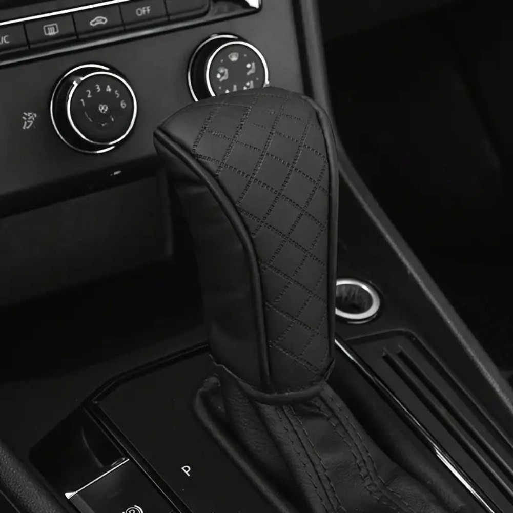Car Gear Shift Cover with Soft Waterproof PU Leather and Easy Installation