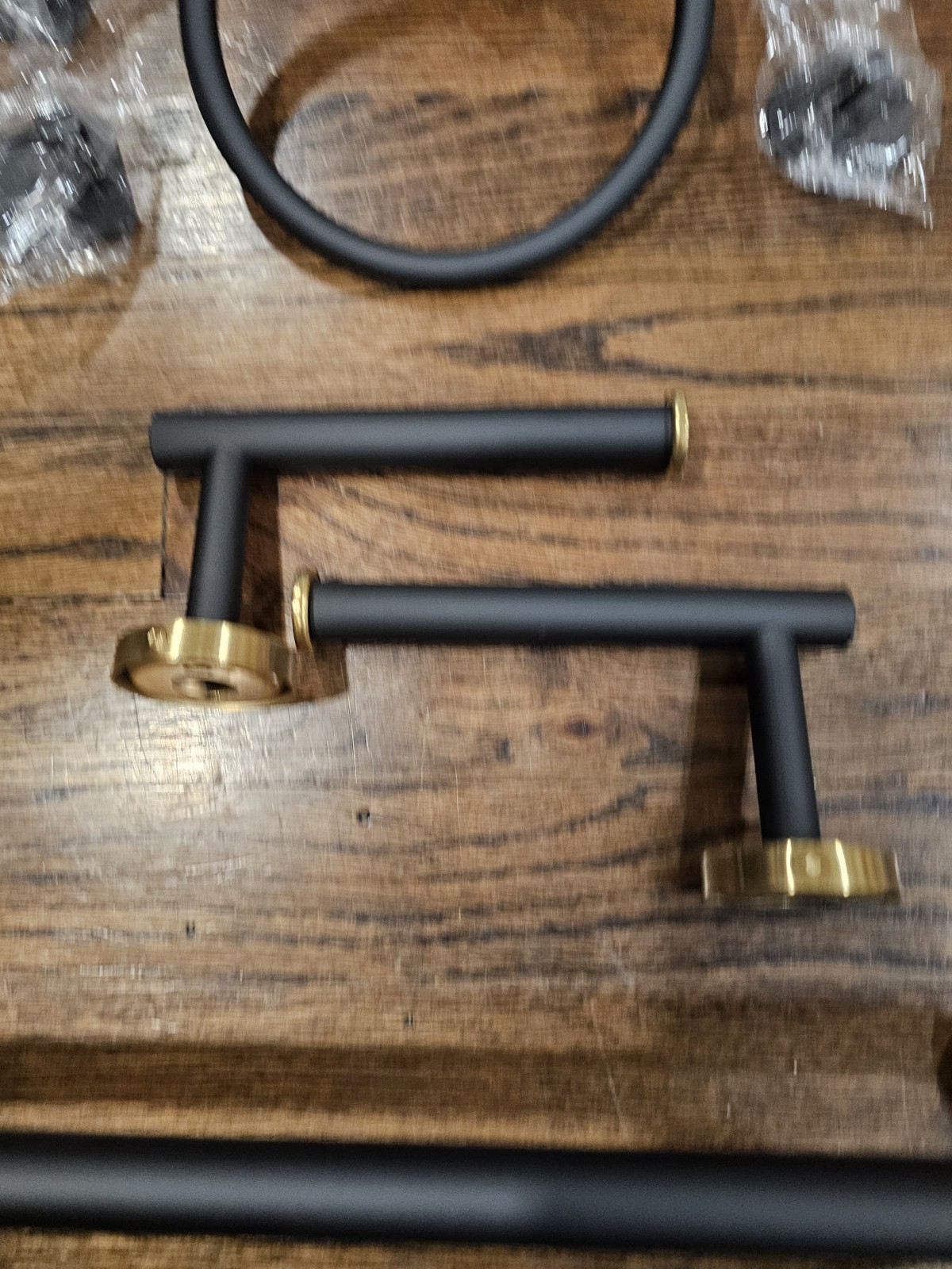 10pc Bathroom Hardware Set - Matte Black And Gold