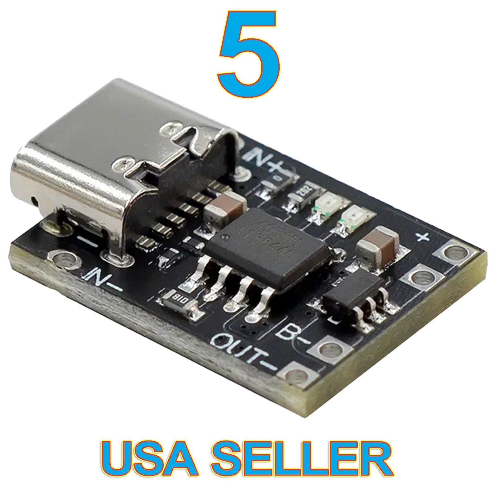 USB Type C Lithium Battery Charger Module Charging & Protection Board 3.7V 4.2V