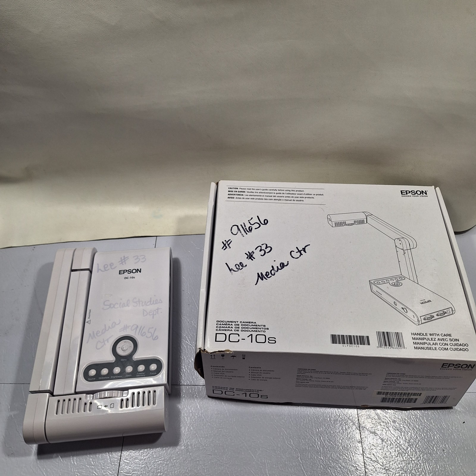 Epson ELPDC10s Document Camera DC-10S No Power Cord