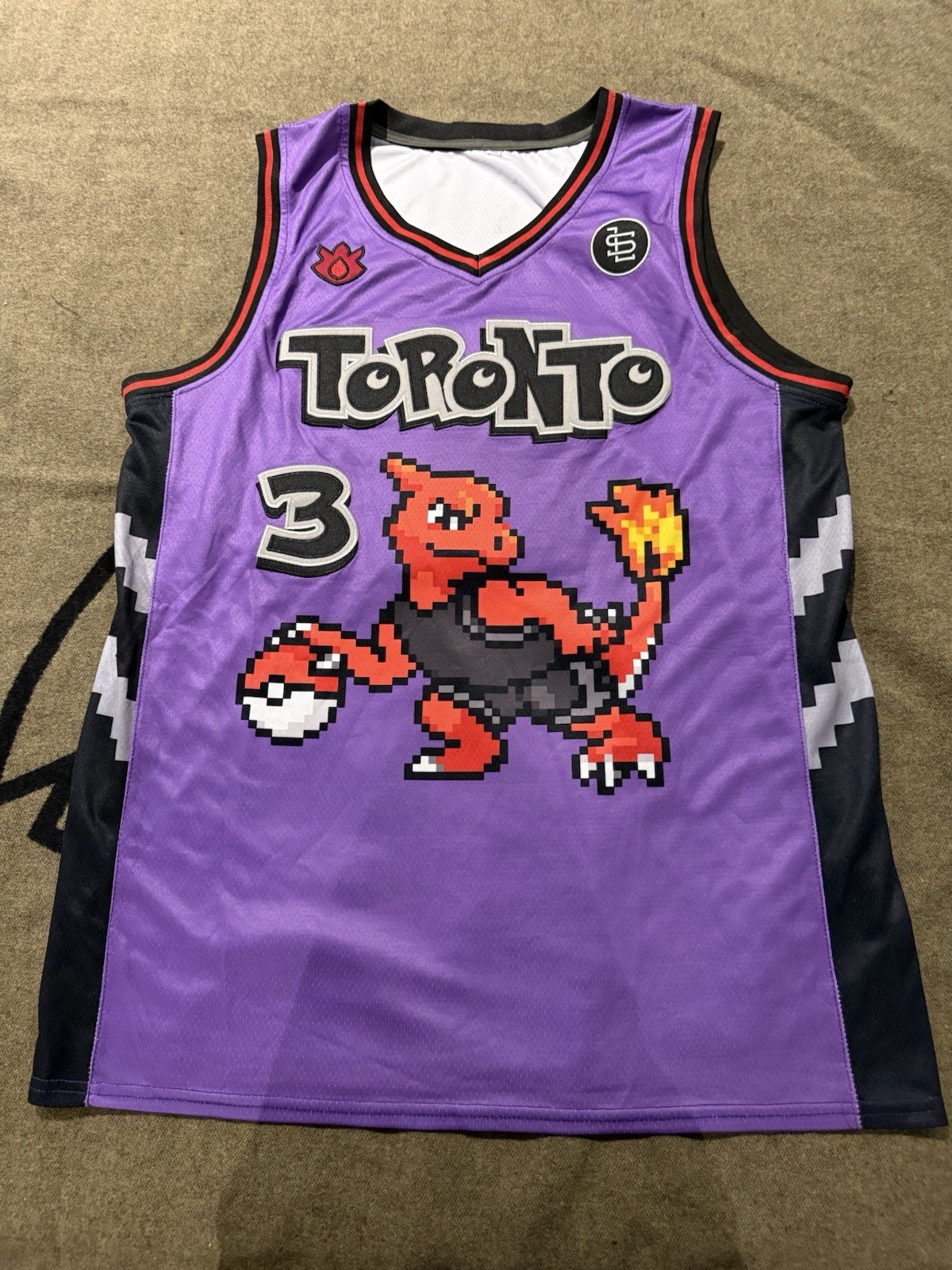 Toronto Raptors x Pokemon Charmeleon Custom OG Anunoby Jersey XL - Luc Samanski