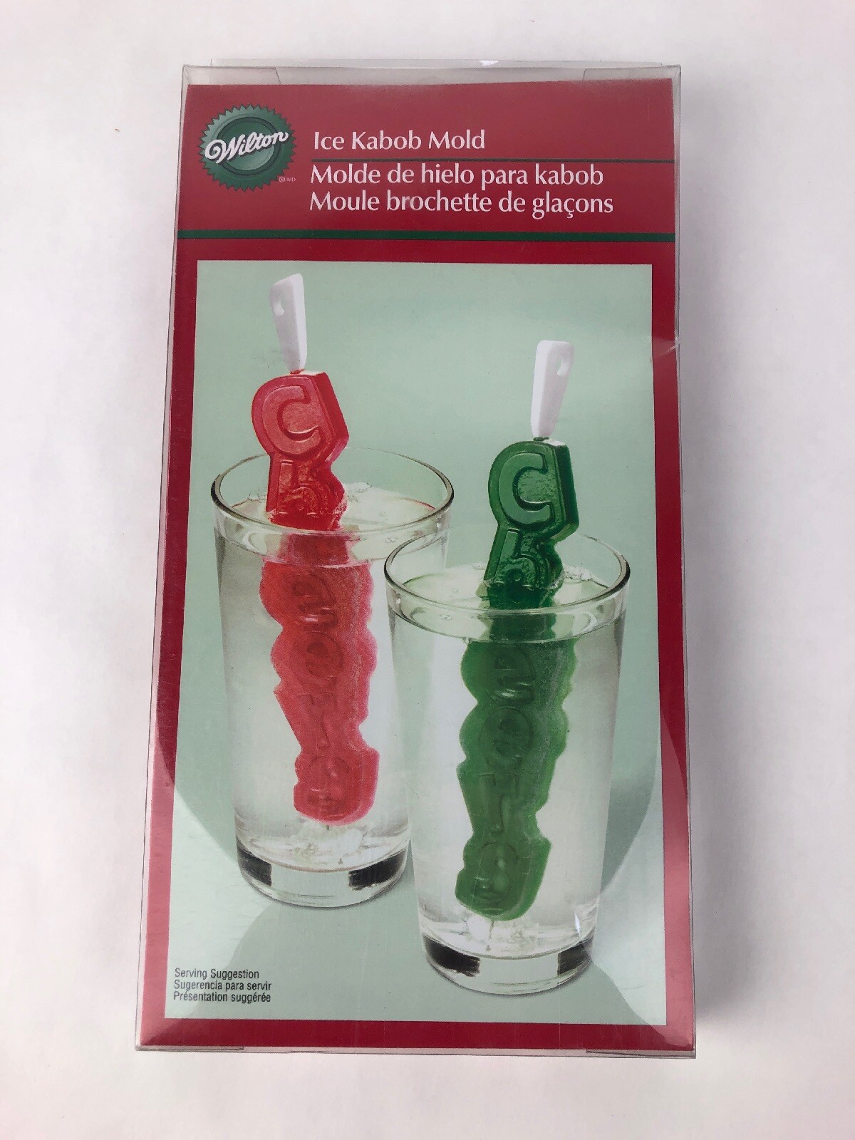 Wilton CHEERS Ice Kabob Mold Red Silicone Tray Swizzle Stick - Party Favorite
