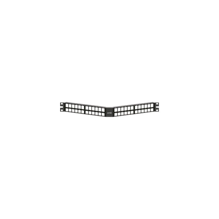 Leviton 49256-D48 Angled Quickport High-Density Patch Panel 48‑Port 1RU Black