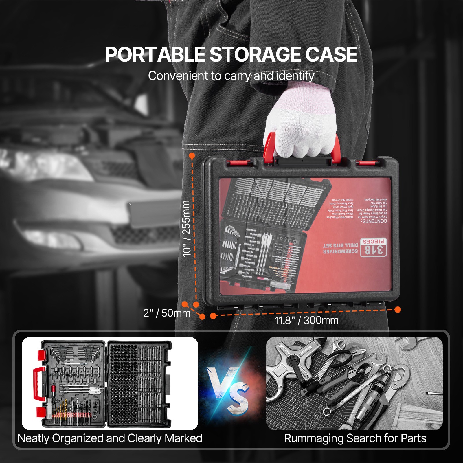 Uimoso Drill Bit Set 318PCS Screwdriver Bit Set with Carrying Case Multi-purpose