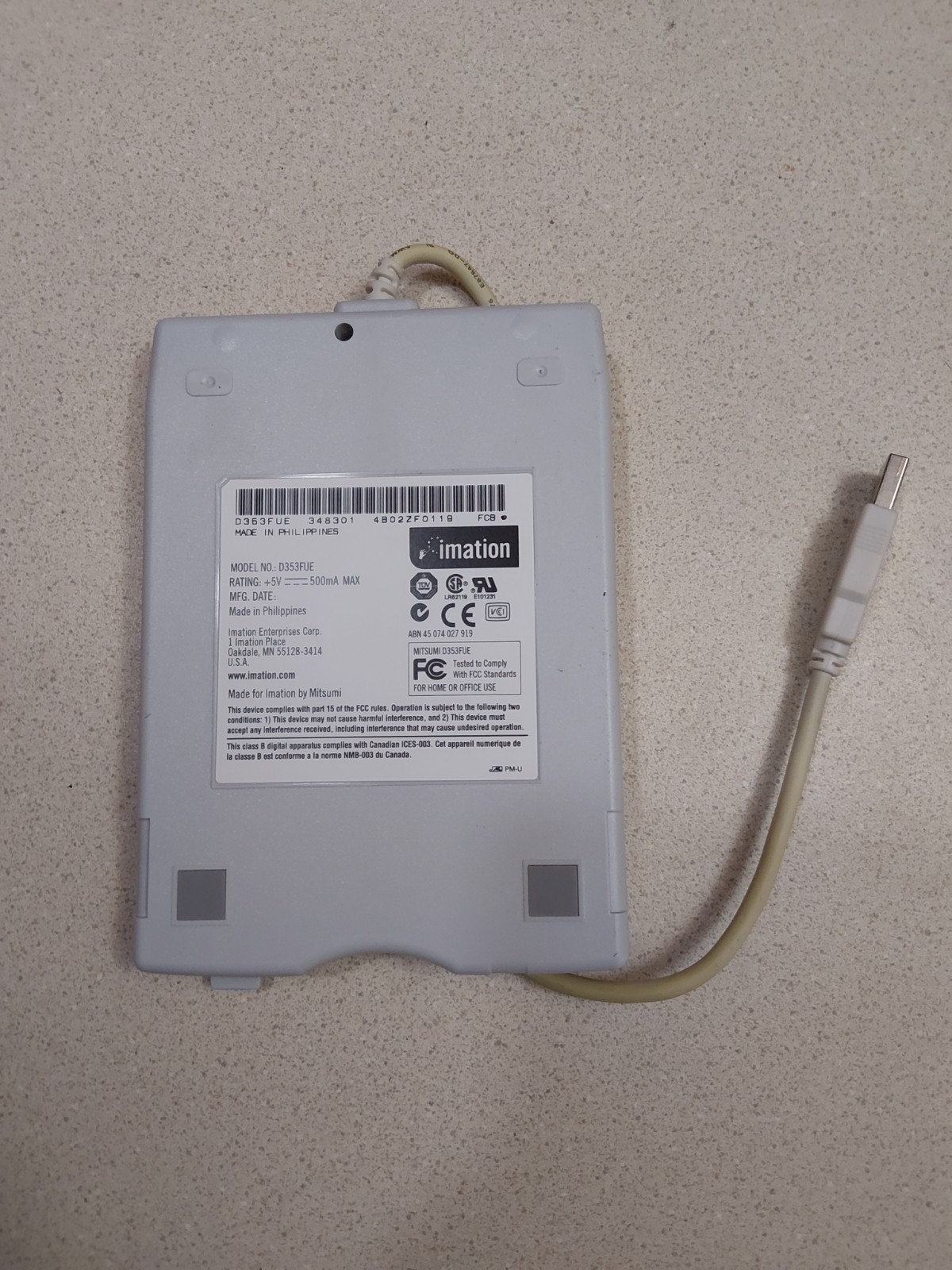 Imation Internal Floppy Disk Drive Model D353FUE Tested