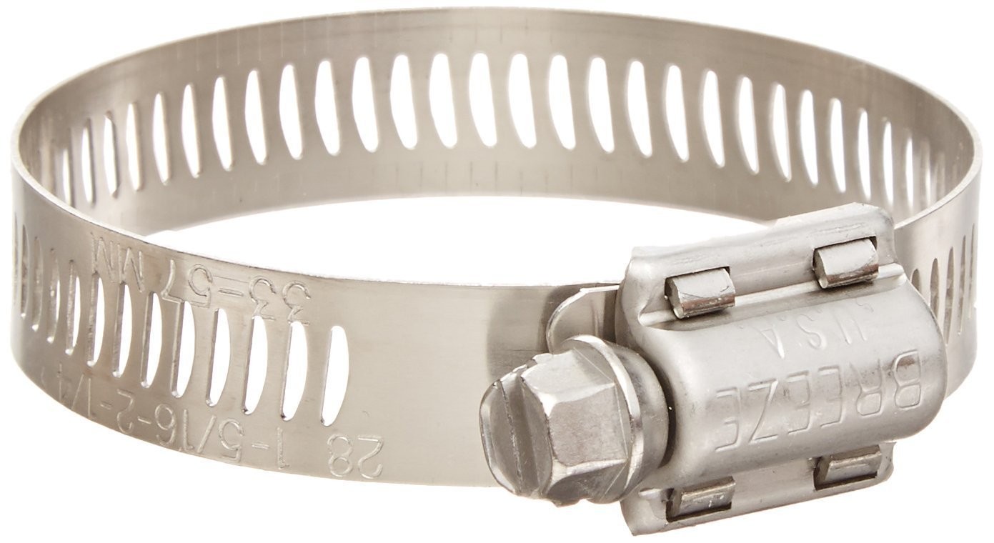 SS Hose Clamp Worm-Drive SAE Size 12 11/16in to 1-1/4in Dia 1/2in Wd - 10/Pk