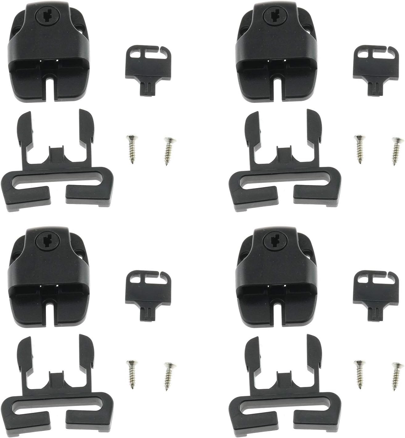 E-outstanding Spa Tub Cover Clip 4 Set Hot Latch Lock Kit Black