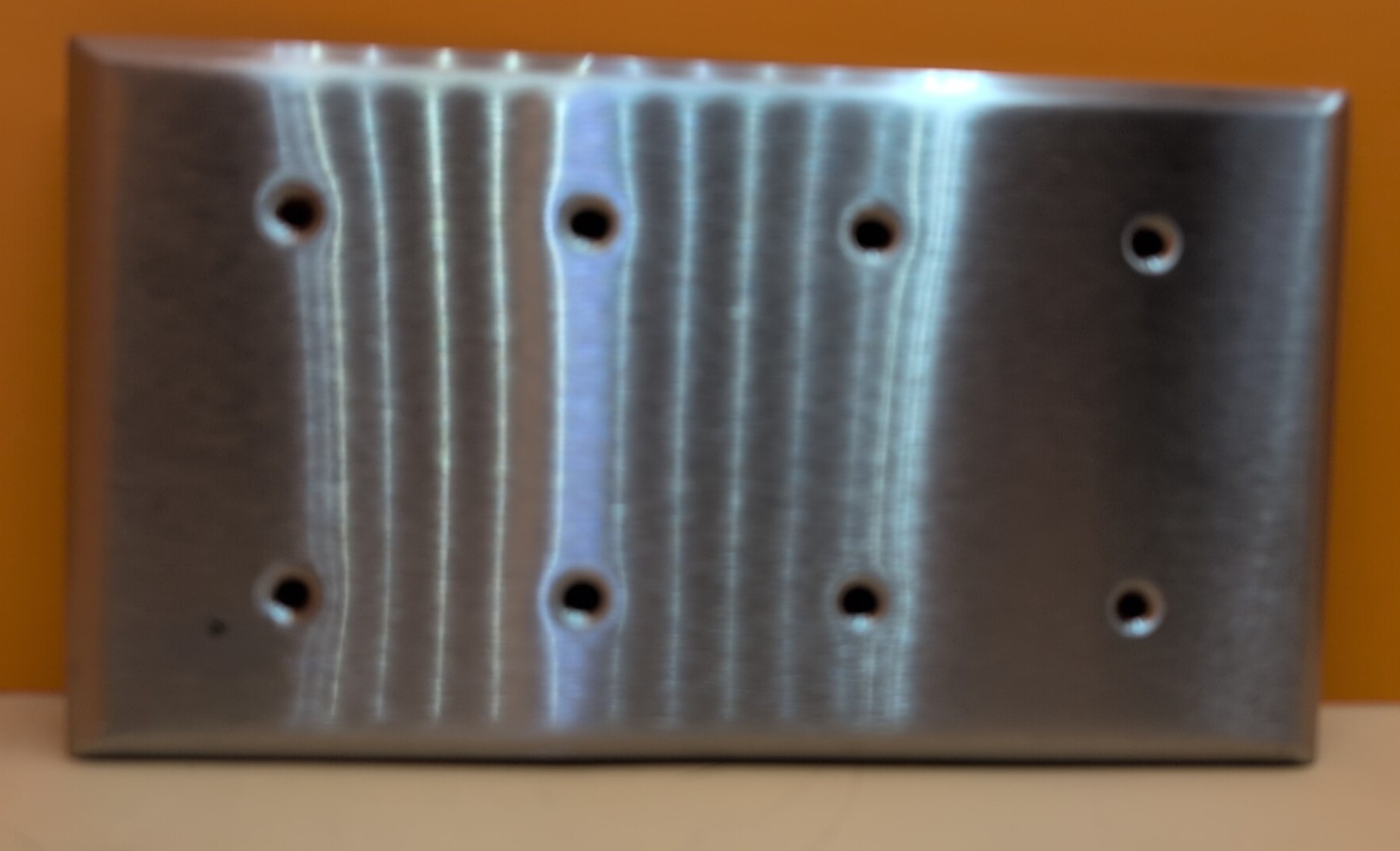 BRYANT 4 GANG BLANK COVER PLATE STAINLESS STEEL S524 (QTY 1)