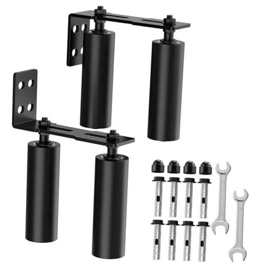 Adjustable Sliding Gate Roller Hardware Kit - Heavy Duty Steel 6in Black-2pcs