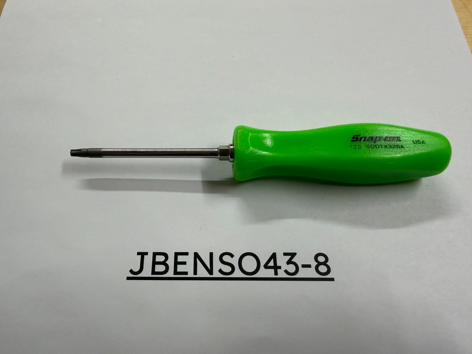Snap-on Tools USA NEW RARE GREEN T20 Hard Grip Torx Screwdriver SDDTX320AG