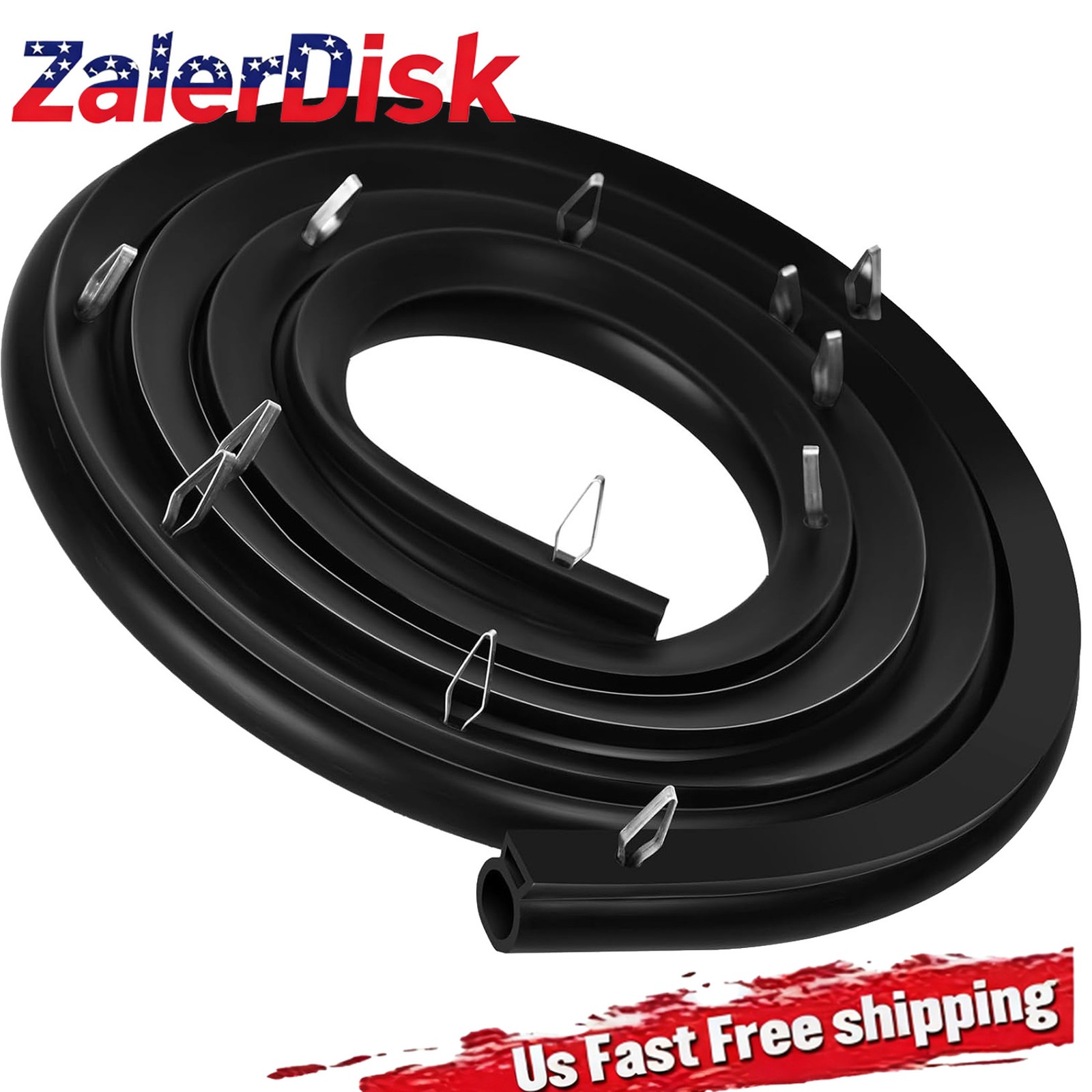 Range Oven Door Seal Gasket with 12 Mounting Clips Frigidaire Kenmore 316239700