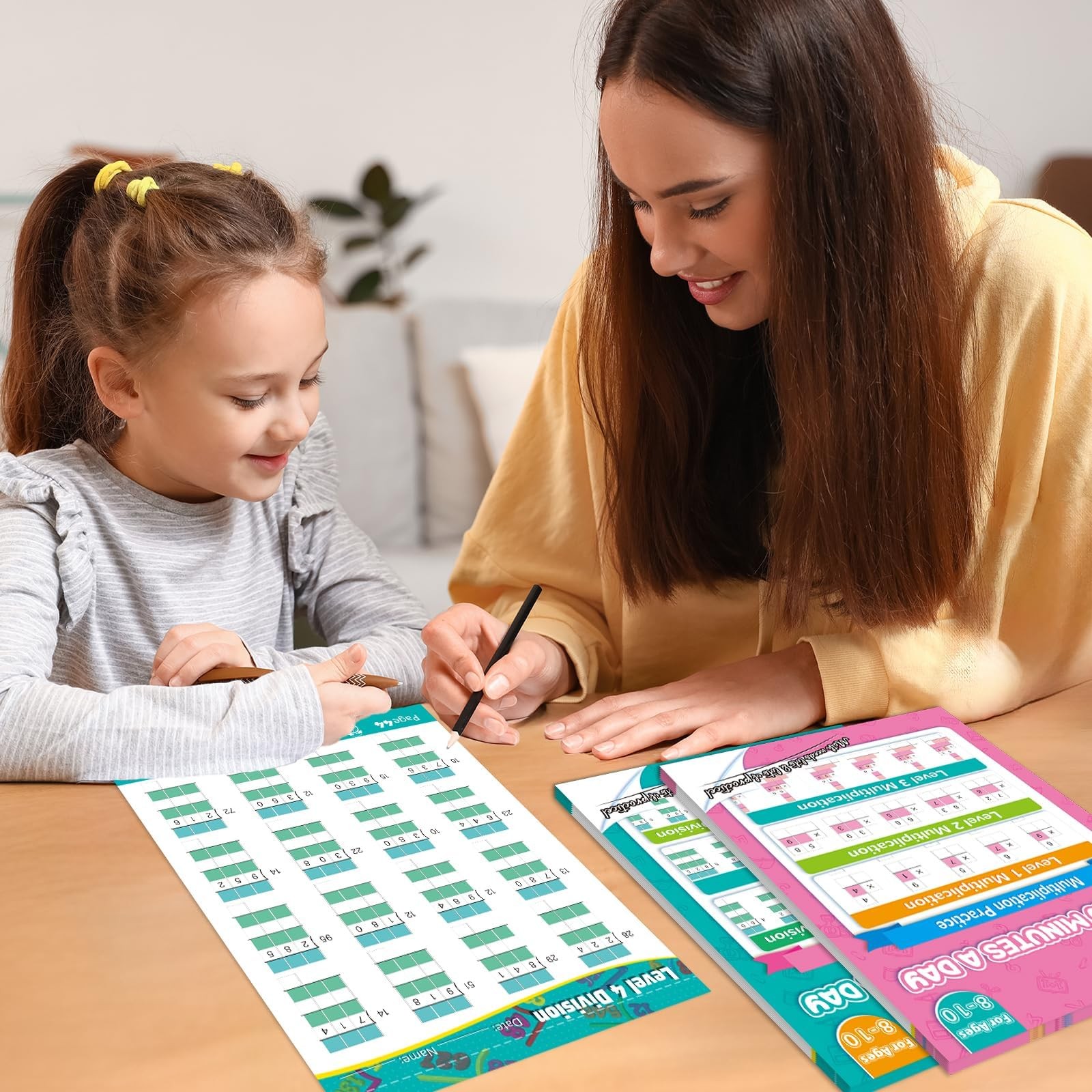 Multiplication and Division Workbook Math Worksheets Grade 25 2 PCS