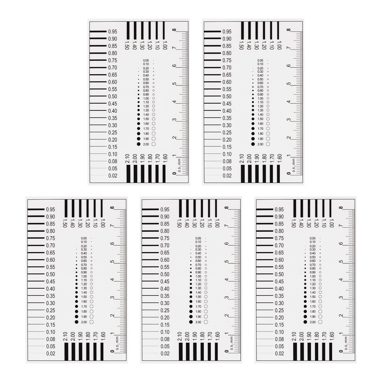 5pcs Transparency SEC Size Estimation Chart 8cm Diameter Line