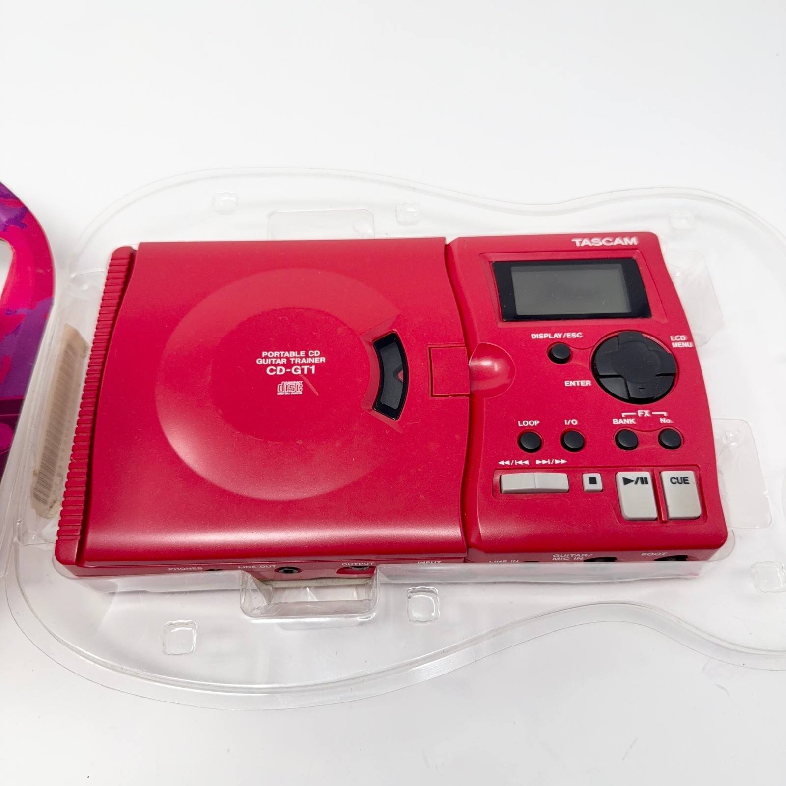 TASCAM CD-GT1 Red Portable CD Guitar Trainer Tested & Working Original Packaging